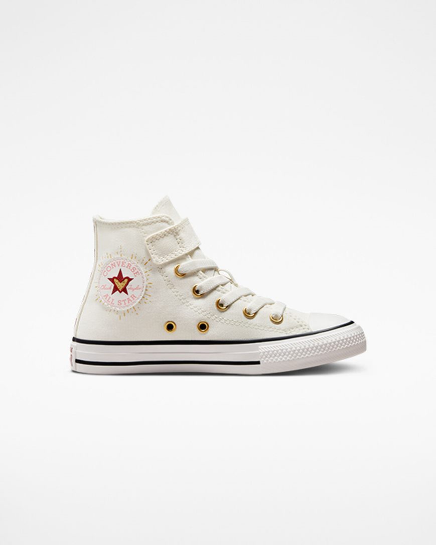 Zapatillas Altas Converse Chuck Taylor All Star Easy-On Hearts Niña Blancas Rojas Oscuro | PE E85WL2